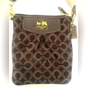 COACH Signature Brown Canvas Swingpack Crossbody Bag